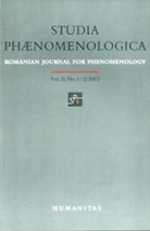 Studia Phaenomenologica, vol II, nr. 1-2 / 2002