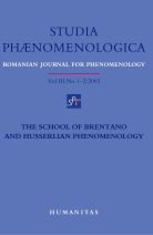 Studia Phaenomenologica, vol III, nr. 1-2/2003