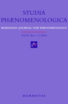 Studia Phaenomenologica, vol IV, nr. 1-2 / 2004